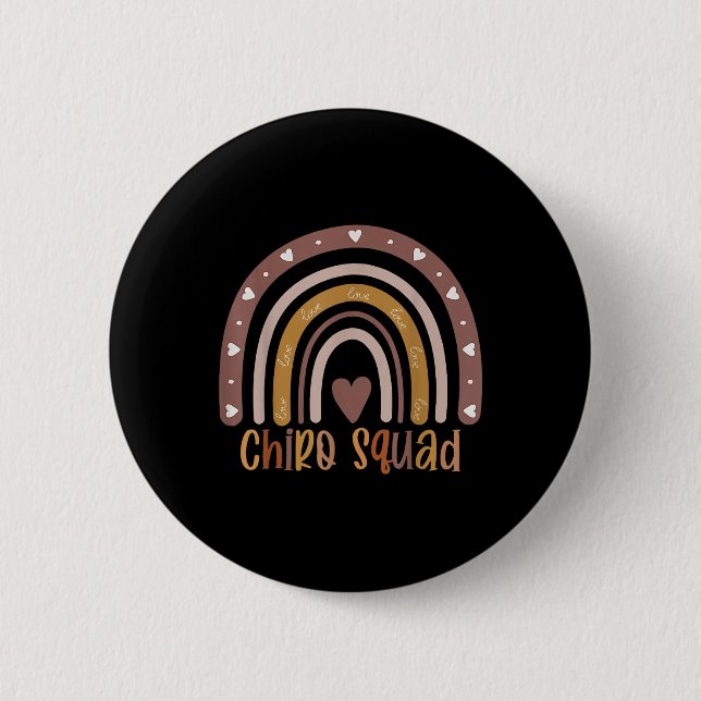 Boho Rainbow Chiro Squad Chiropraktor Doktor Chiro Button (Vorderseite)