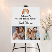Boho Rainbow Custom Geburtstagsparty Welcome Board