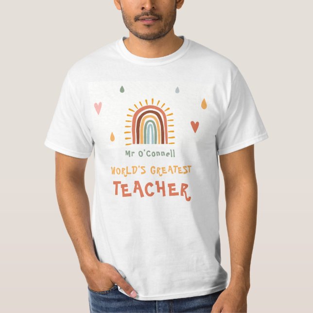 Boho Rainbow, der weltweit größte Lehrer T-Shirt (Vorderseite)