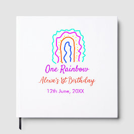 Boho Rainbow ein Geburtstagskinder heller Retrokus Gästebuch