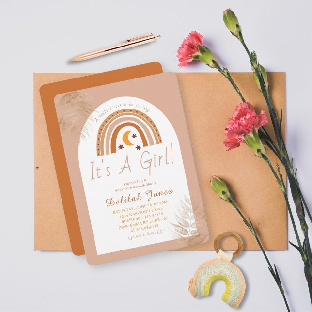 Boho Rainbow Es ist eine Girl Baby Dusche Einladung (Von Creator hochgeladen)