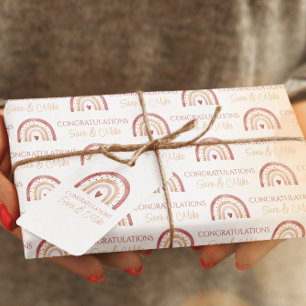 Boho Rainbow Félicitations Envelopper des feuilles