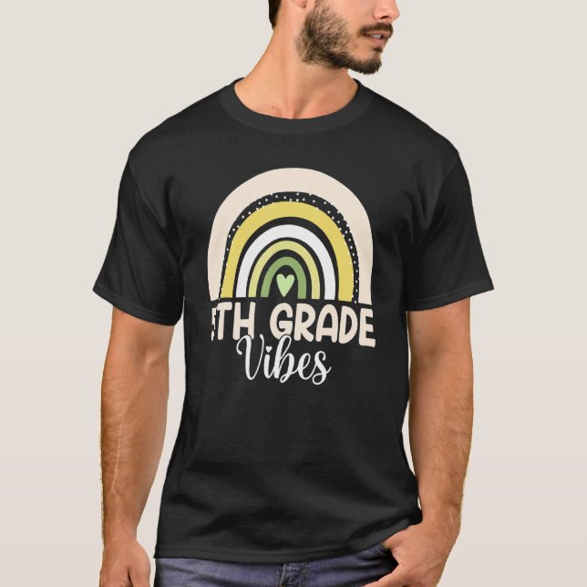 Boho Rainbow Fifth Grade Vibes 5th Teachers Back T T-Shirt (Vorderseite)