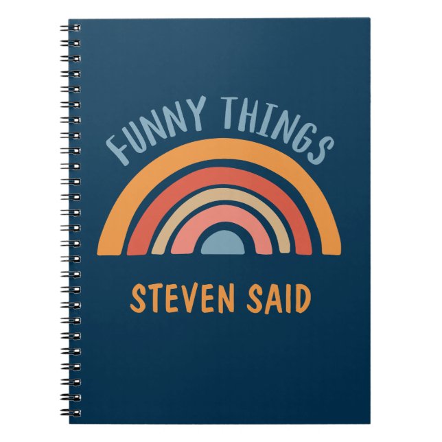 Boho Rainbow Funny Things Mein Kind sagte Custom Notizblock (Vorderseite)