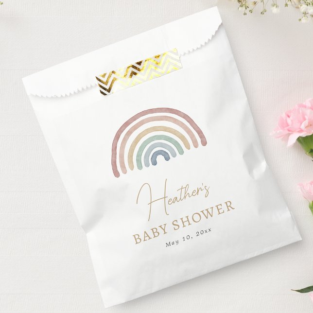 Boho Rainbow Geschenktütchen (Cute Boho Rainbow Baby Shower Favor Bag by Painted Paperie
)