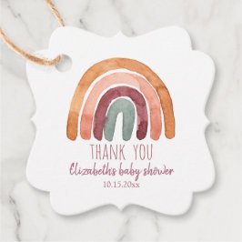 Boho Rainbow Girl Baby Shower Vielen Dank Geschenkanhänger