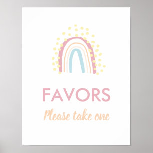 Boho Rainbow Girl Geburtstagsfavors-Zeichen Poster