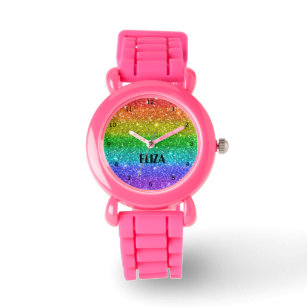 Boho Rainbow Glitzer Niedlich Girls Pink Kinder Armbanduhr