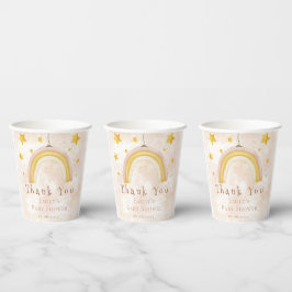 Boho Rainbow gold stars magische Staubdusche Baby  Pappbecher
