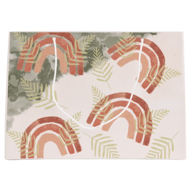 Boho Rainbow Große Geschenktüte (Vorderseite)