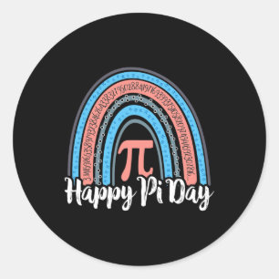 Boho Rainbow Happy Pi Day 3.14 Math Geek 3 Runder Aufkleber