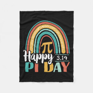 Boho Rainbow Happy Pi Day 3.14 Math Geek Fleecedecke