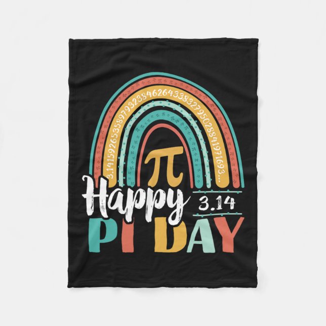 Boho Rainbow Happy Pi Day 3.14 Math Geek Fleecedecke (Vorderseite)