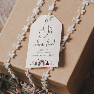 Boho Rainbow & Hearts Oh What Fun Family Gift Tags Geschenkanhänger