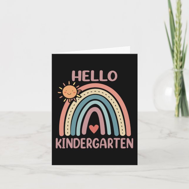 Boho Rainbow Herz für Lehrer Frauen Hallo Kinder Karte (Vorderseite)