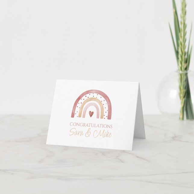 Boho Rainbow Herzlichen Glückwunsch Dankeskarte (Vorderseite)