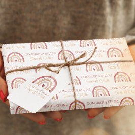 Boho Rainbow Herzlichen Glückwunsch Wrapping Paper Geschenkpapier Set