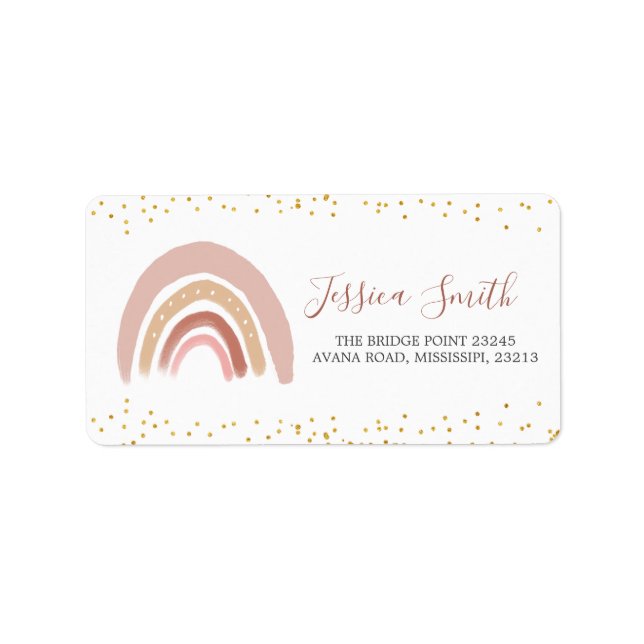Boho Rainbow ist nicht She Onederful Birthday Addr Adressaufkleber (Vorne)