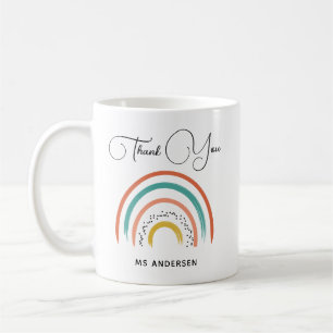 Boho Rainbow Lehrer Wertschätzung Personalisiert Kaffeetasse