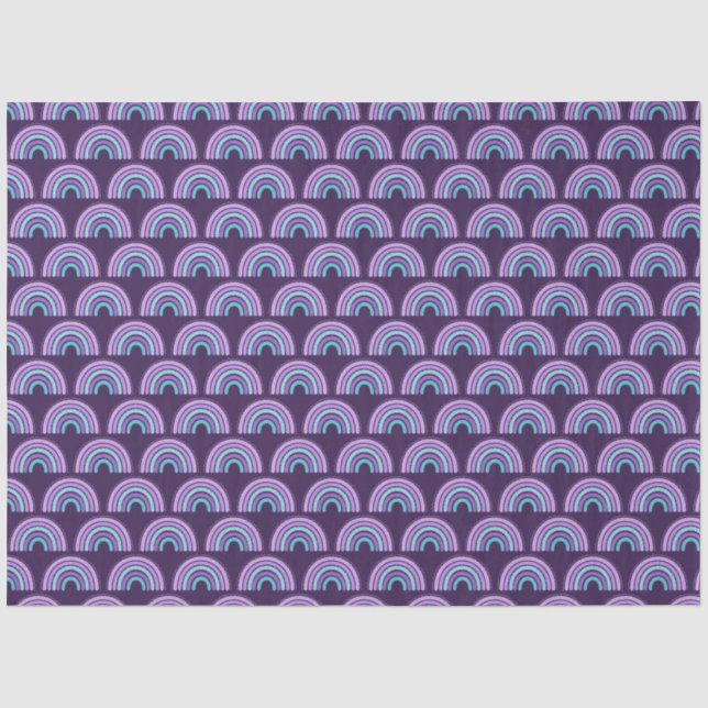 Boho Rainbow Lila und Türkis Blau Seidenpapier (Vorderseite)
