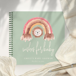 Boho Rainbow Lion Sage Baby Shooting Guest Book Notizbuch