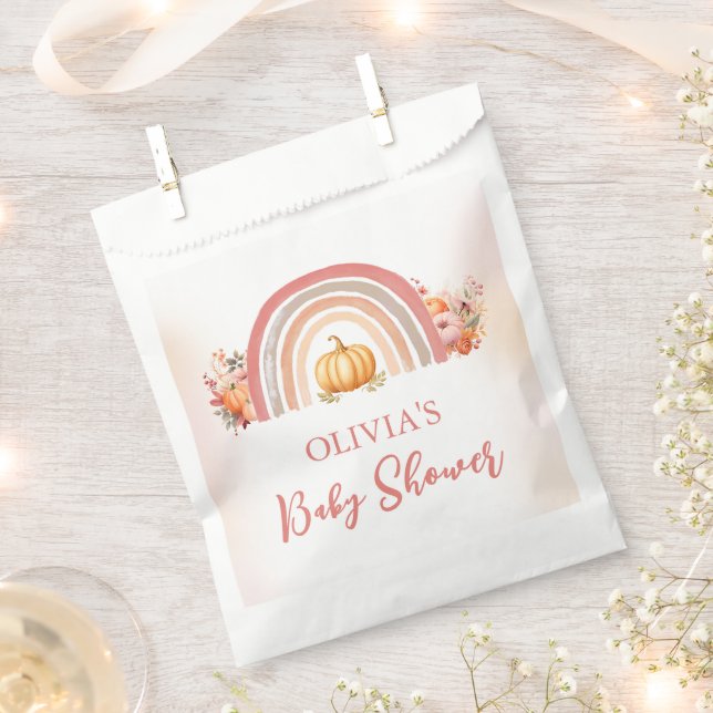 Boho Rainbow Little Pumpkin Fall Baby Shower Geschenktütchen (Ausgeschnitten)