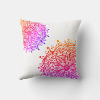 Boho Rainbow Mandala Throw Pillow Kissen