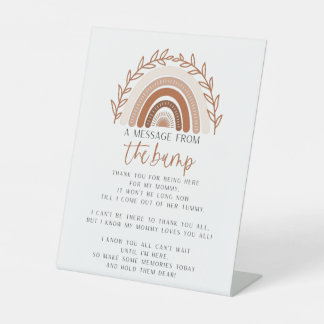 Boho Rainbow Message vom Bump Baby Sign Sockelschild