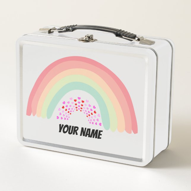 Boho Rainbow Metall Brotdose (Vorderseite)