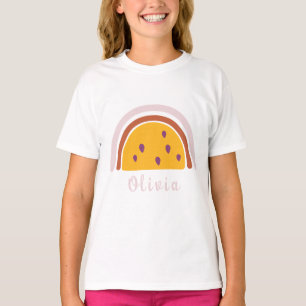 Boho Rainbow mit Personalisiertem Namen Gelb T-Shirt