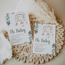Boho Rainbow Mobile Baby Shower Grüne Einladung