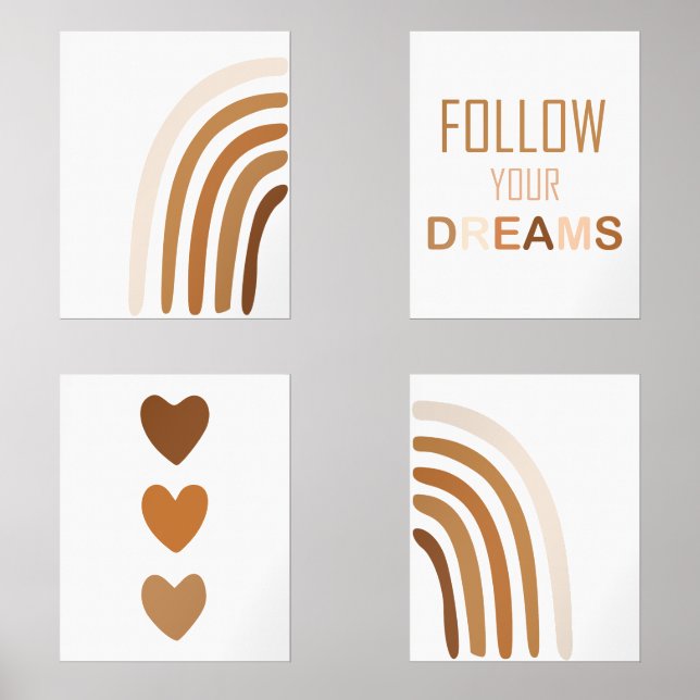 Boho Rainbow Motivational citations Classroom Deco (Recto)