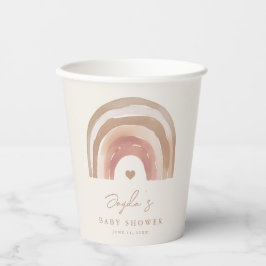 Boho Rainbow Neutral Baby Shower Pappbecher