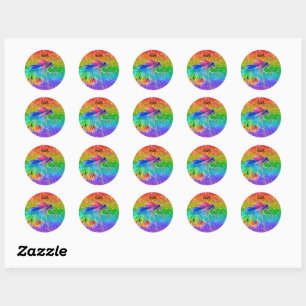 Boho Rainbow Niedlicher Glitzer Girls Unicorn Kind Runder Aufkleber