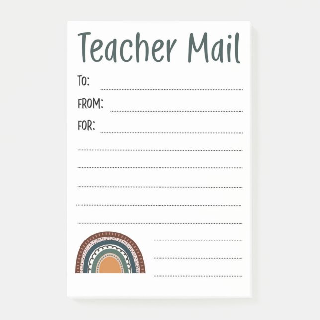Boho Rainbow Notes von Teacher Post-it Klebezettel (Vorderseite)