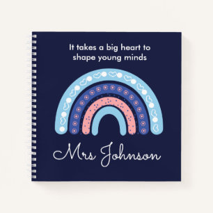 Boho Rainbow on Navy Blue Notebook niedlich Teache Notizbuch