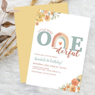 Boho Rainbow Onederday Invitation - 1er B