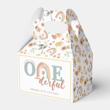 Boho Rainbow Onederful 1st Birthday Favor Boxes -