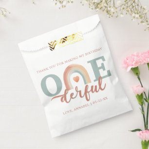 Boho Rainbow Onederful Birthday Favor Bag - 1st Bi Geschenktütchen
