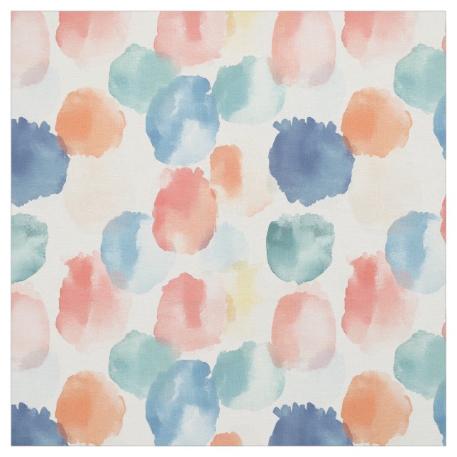 Boho Rainbow Paint Splotches auf Weiß Stoff (Muster)