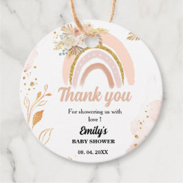Boho Rainbow Pampas Grass Danke, Baby Shower Geschenkanhänger