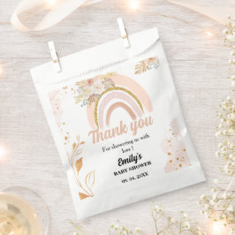 Boho Rainbow Pampas Grass Danke, Baby Shower Geschenktütchen