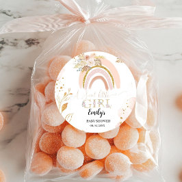 Boho Rainbow Pampas Grass Danke, Baby Shower Runder Aufkleber