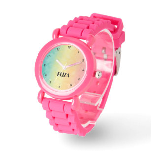 Boho Rainbow Pastel Niedlich Girls Pink Kinder Armbanduhr