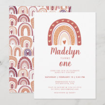 Boho Rainbow Pattern Erster Geburtstag