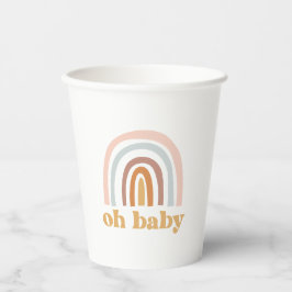 Boho Rainbow pink Baby Shower Pappbecher