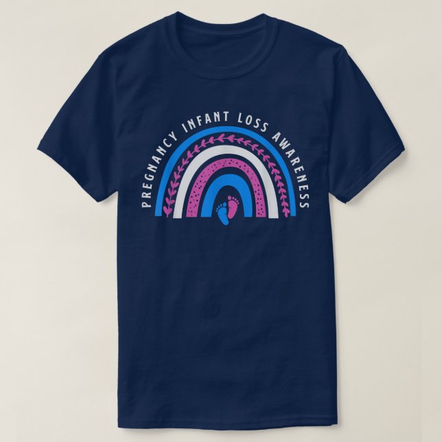 Boho Rainbow Pink Blue Pregnancy Säugling Loss Awa T-Shirt (Design vorne)