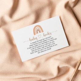 Boho Rainbow Pink Buchen Anfrage Kinderduschkarte Visitenkarte