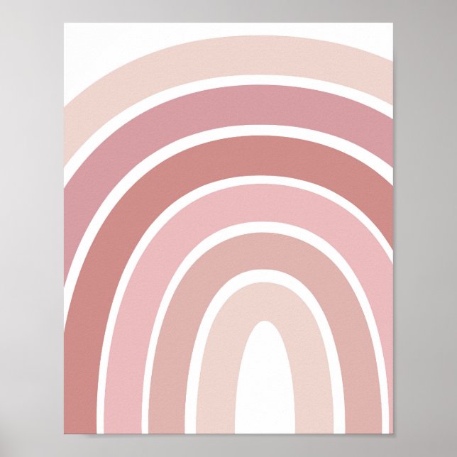 Boho Rainbow Pink Girls Room Poster (Vorne)