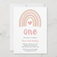 Boho Rainbow Pink Heart Girl Niedlich erster Gebur